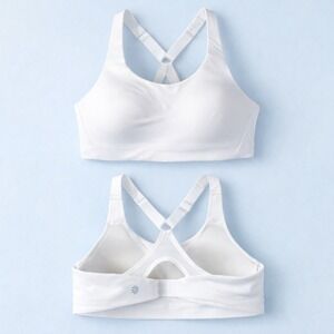 Athleta Advance Bra B-G Women 38B White High Impact Sports Bra